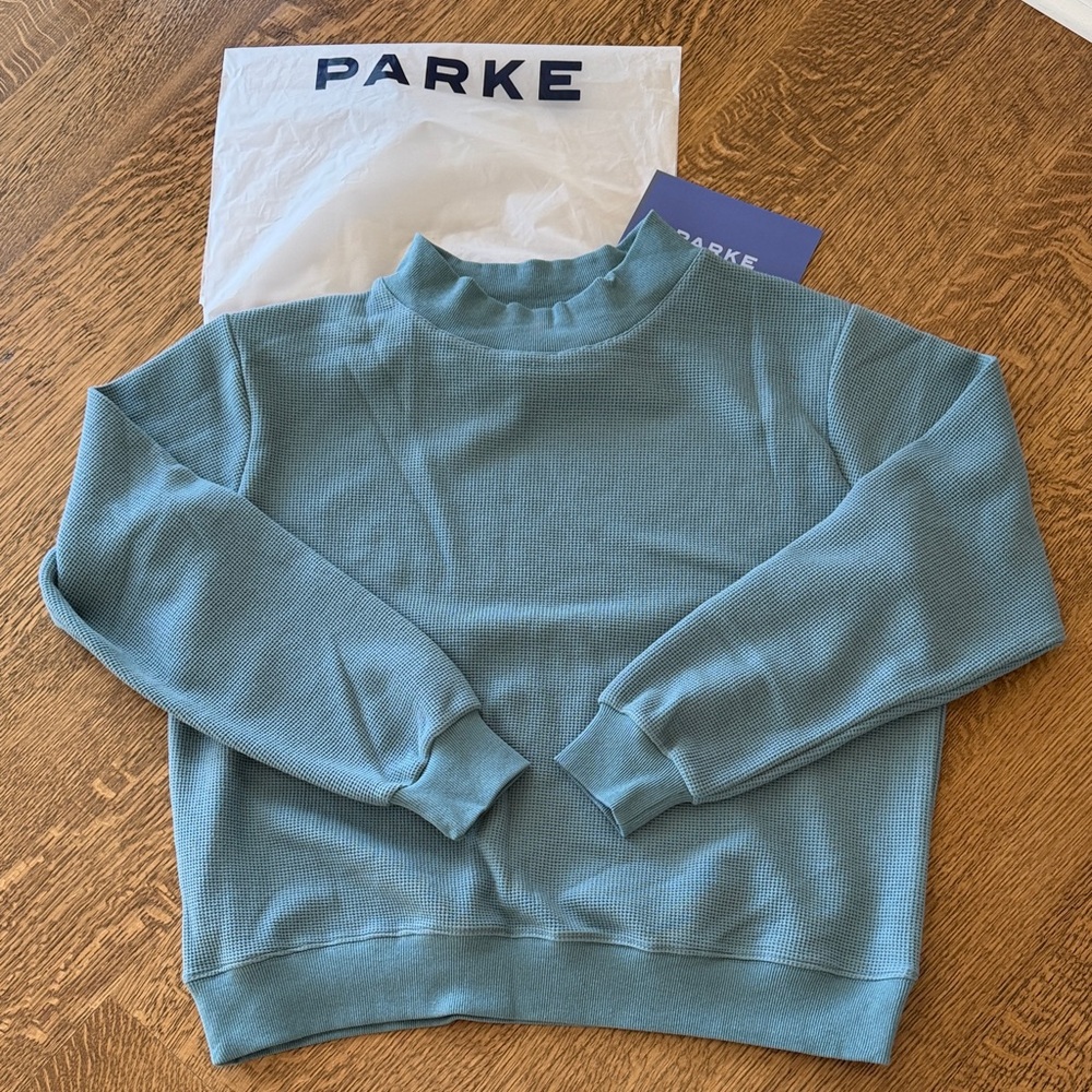 Parke Blue waffle Sweatshirt- NWT
